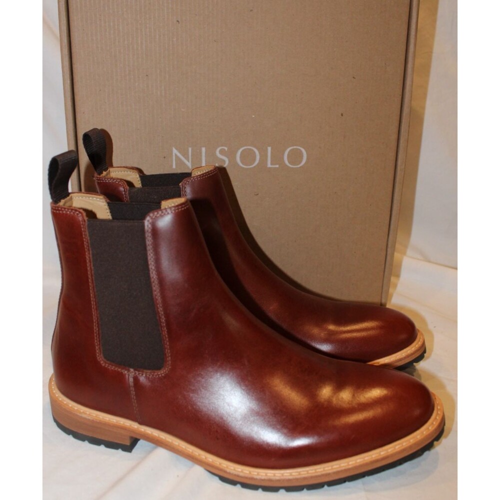 Nisolo Men's 10 Terracota Brown Marco‎ Everyday Chelsea Leather Boots $268 NIB